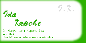 ida kapche business card